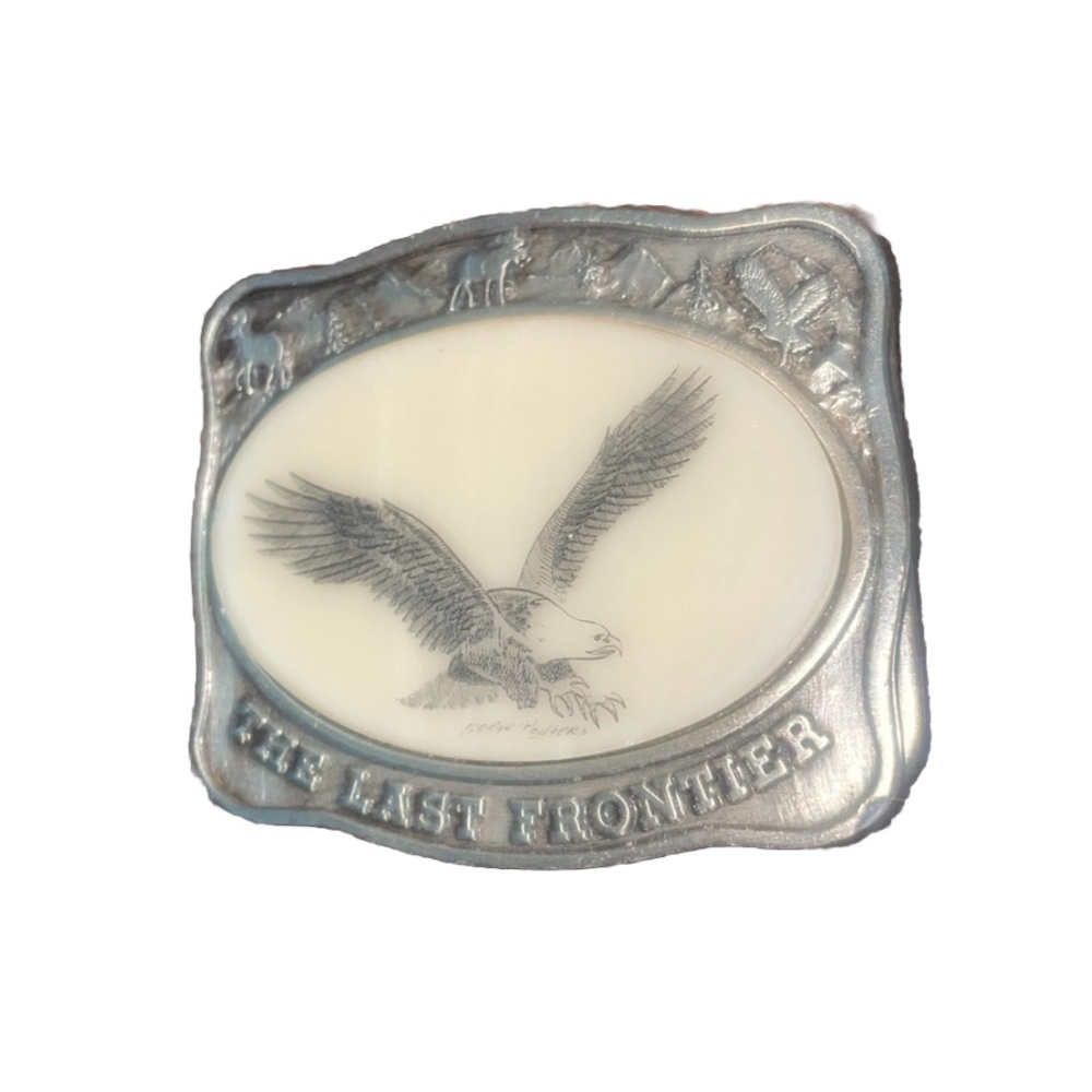 Vintage 1984 Kiana The Last Frontier Alaska Mint Bald Eagle Belt Buckle